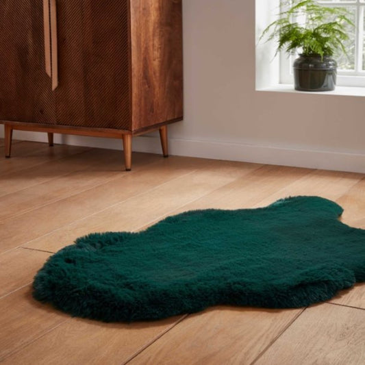 Super Teddy Jewel Green Single Sheepskin Rug